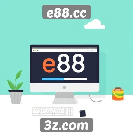 Interface do usuário do site e88.cc em foco